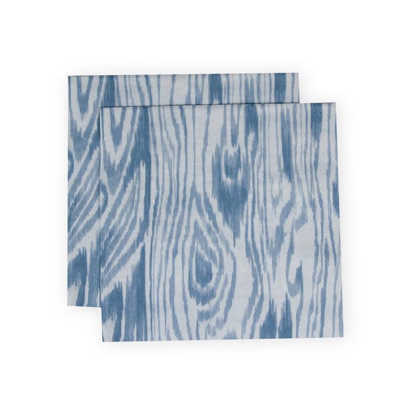 Caspari Woodgrain Stone Blue Napkin Dinner - 20 Per Package