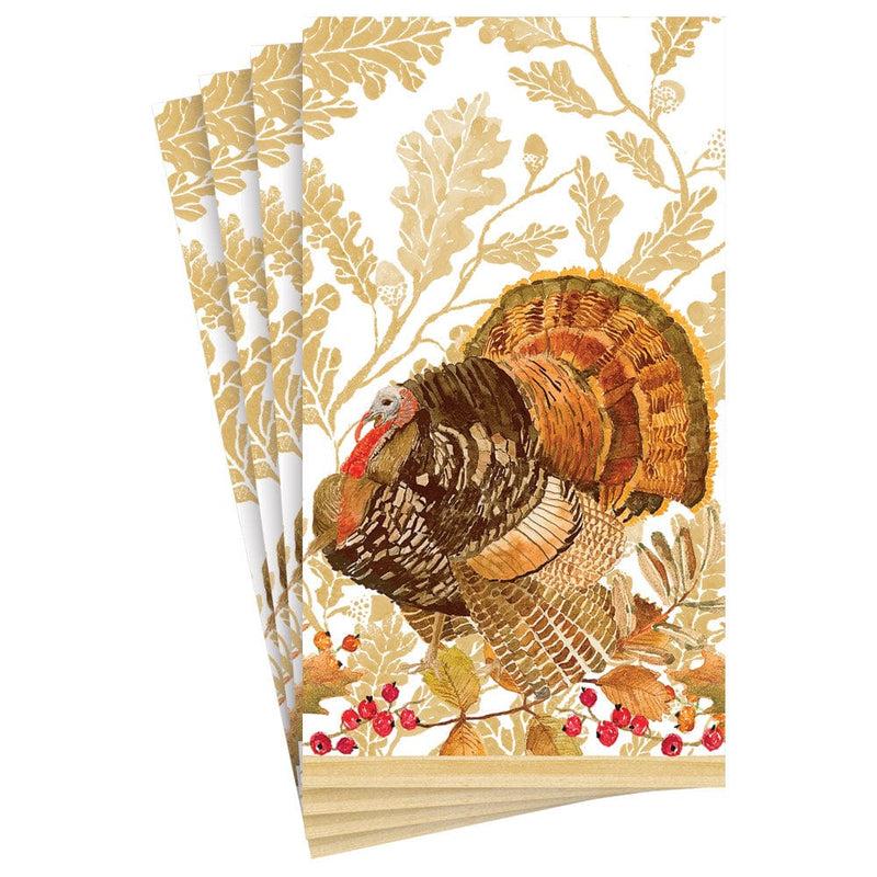 Caspari Woodland Turkey Paper Guest Towel Napkins - 15 Per Package
