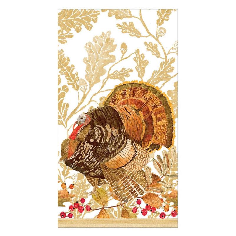 caspari Woodland Turkey Paper Guest Towel Napkins - 15 Per Package