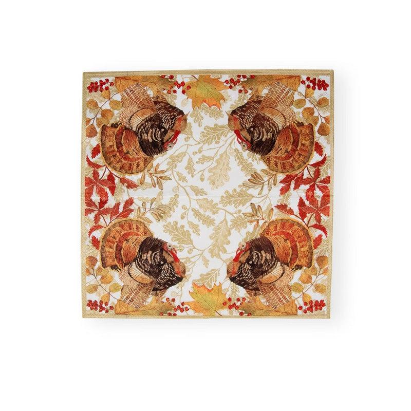 Caspari Woodland Turkey Paper Luncheon Napkins - 20 Per Package