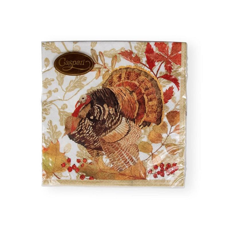 Caspari Woodland Turkey Paper Luncheon Napkins - 20 Per Package