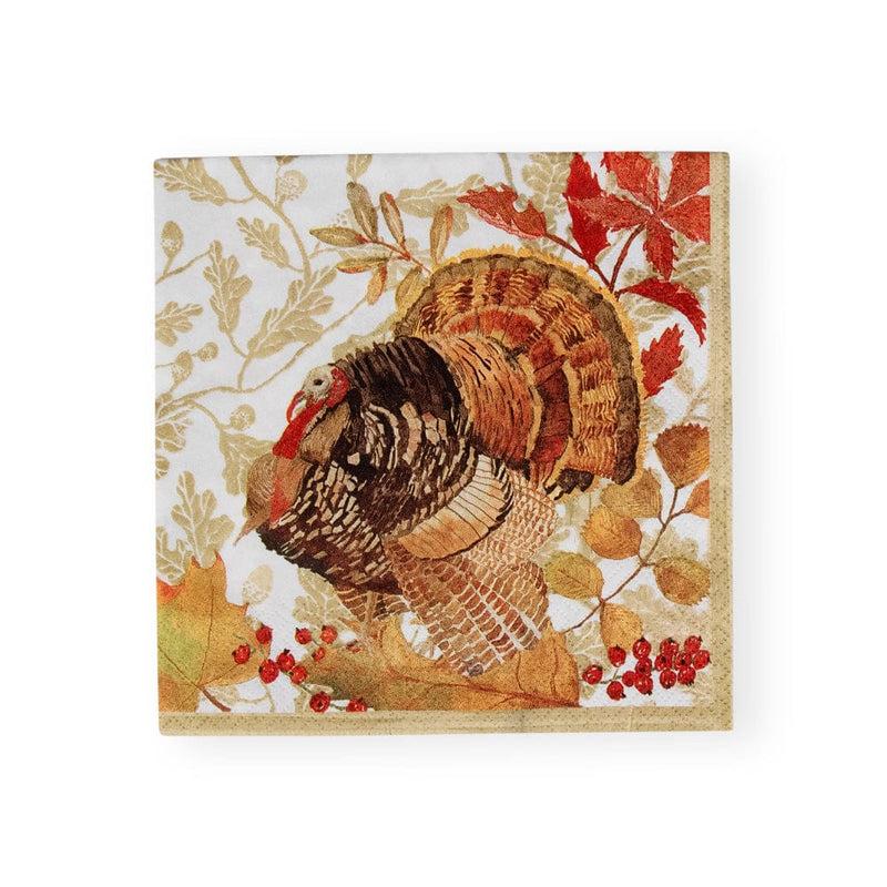 caspari Woodland Turkey Paper Luncheon Napkins - 20 Per Package