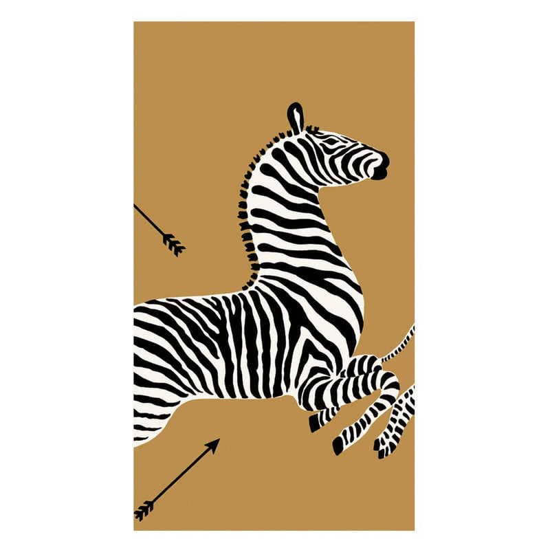 caspari Zebras Gold Guest Towel Napkins - 15 Per Package