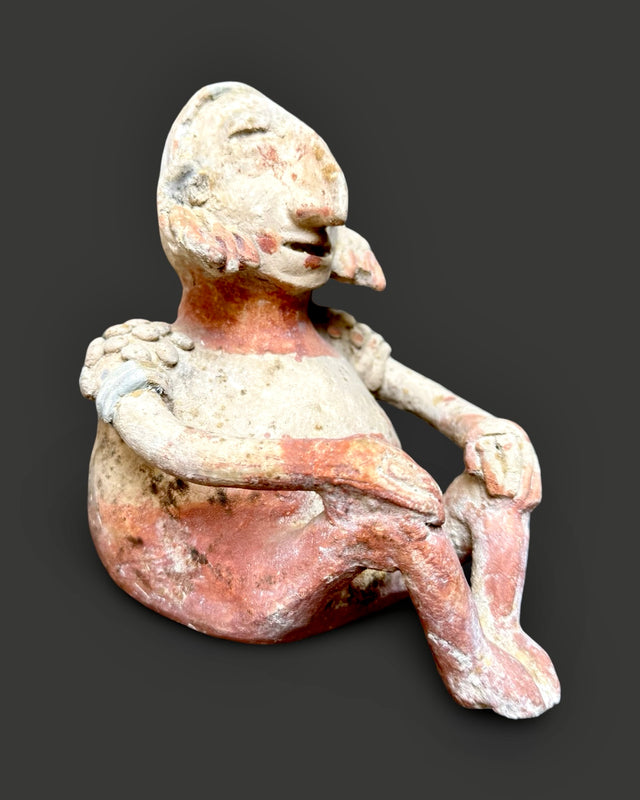 Cassera A FINE PRE-COLUMBIAN JALISCO SEATED MALE FIGURE SAN JUANITO TYPE (CUISILLOS)