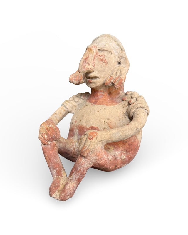 cassera A FINE PRE-COLUMBIAN JALISCO SEATED MALE FIGURE SAN JUANITO TYPE (CUISILLOS)