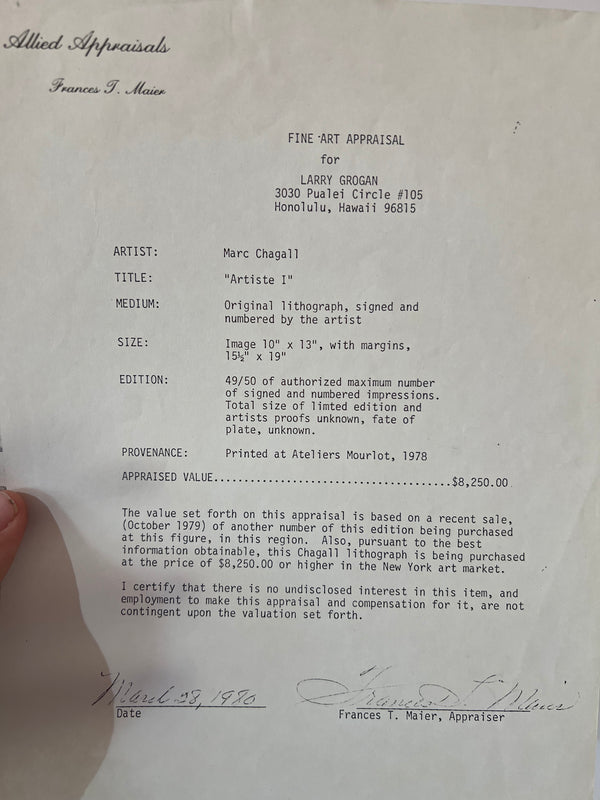 Cassera ‘L’Artiste I’ By Marc Chagall