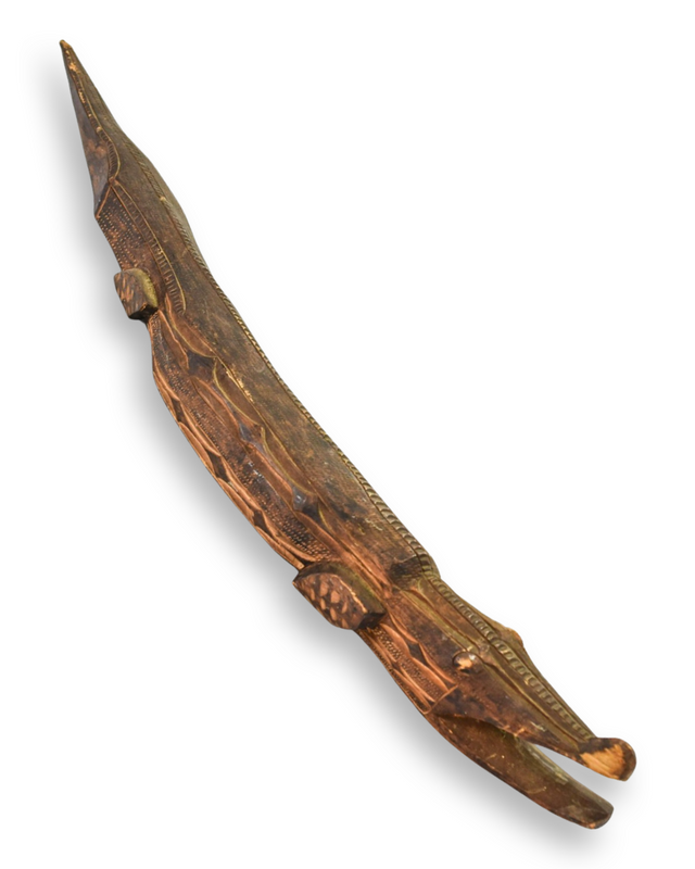 cassera Marqueses Islands Carved Wood Crocodile