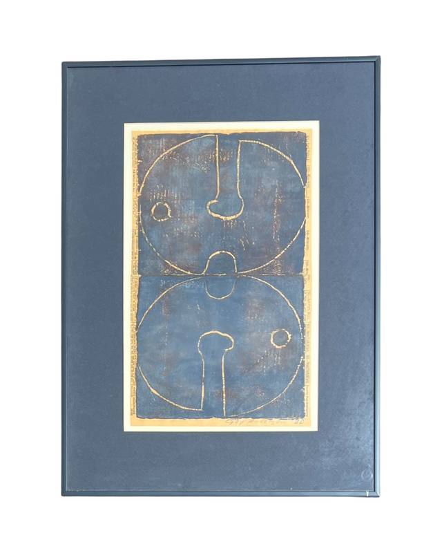 cassera Untitled Woodblock Print on Newsprint