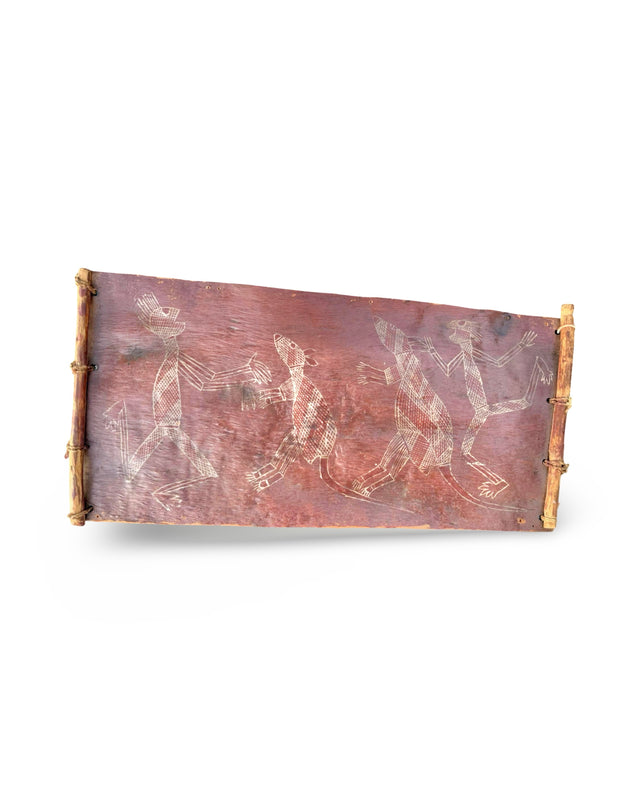 cassera Early Aboriginal Bark Painting by Bobby Nganjmira