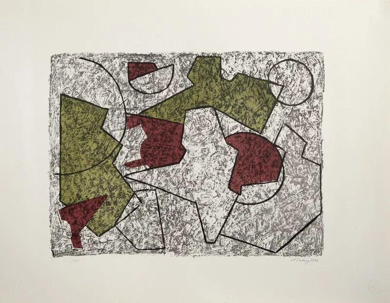 Cassera Mark Tobey Geometric Composition Color Lithograph On BFK Rives