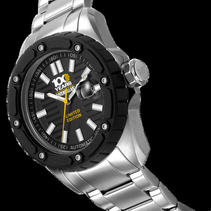 Caterpillar 100 Year Automatic Shockmaster Silver Strap