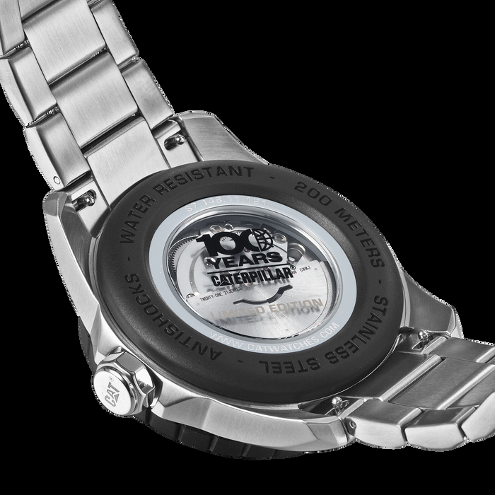 Caterpillar 100 Year Automatic Shockmaster Silver Strap