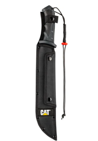 Caterpillar 19" Straight Machete / Saw With Sheath & Shoulder Strap