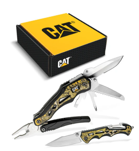 caterpillar 2 Piece Multi-Tool and Knife Gift Box Set with Real Tree Camo