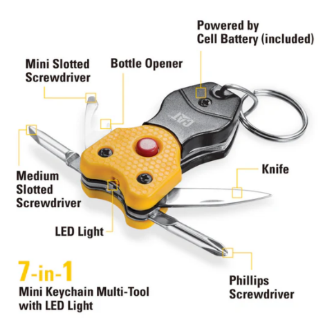 Caterpillar 2 Piece XL Multi-Tool And Multi-Tool Key Chain With Light Gift Box