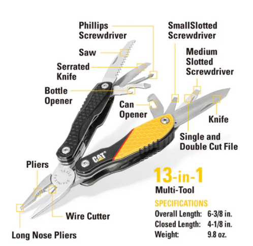 Caterpillar 3 Piece 13-in-1 Multi-Tool And Pocket Knives Gift Box Set