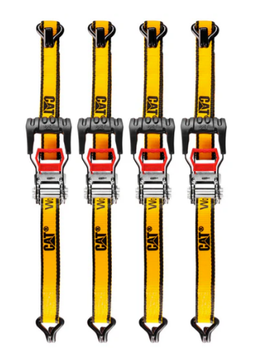 caterpillar 4 Piece 1 1/4 Inch by 12 Foot Ratchet Tie Down Set