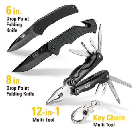 Caterpillar 4 Piece Multi-Tool And Folding Pocket Knife Set
