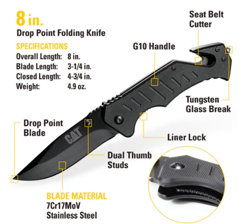 Caterpillar 4 Piece Multi-Tool And Folding Pocket Knife Set