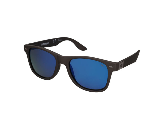 caterpillar Blinding Sunglasses Matte Gray w/Blue Mirror Lens