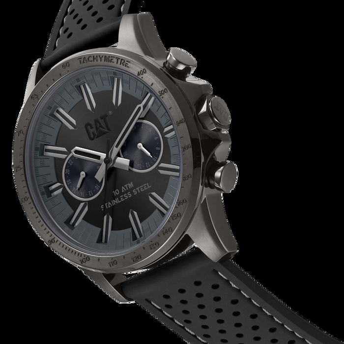 Caterpillar Boston Multi Watch Black Dial W/Black Silicone Strap