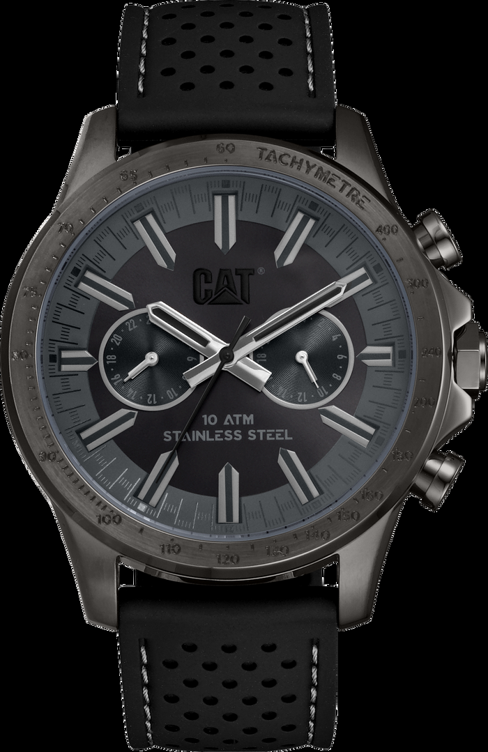 caterpillar Boston Multi Watch Black Dial w/Black Silicone Strap