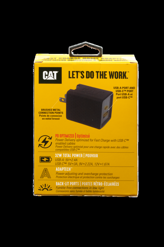 Caterpillar CAT® Dual USB Fast Charge AC Wall Adapter