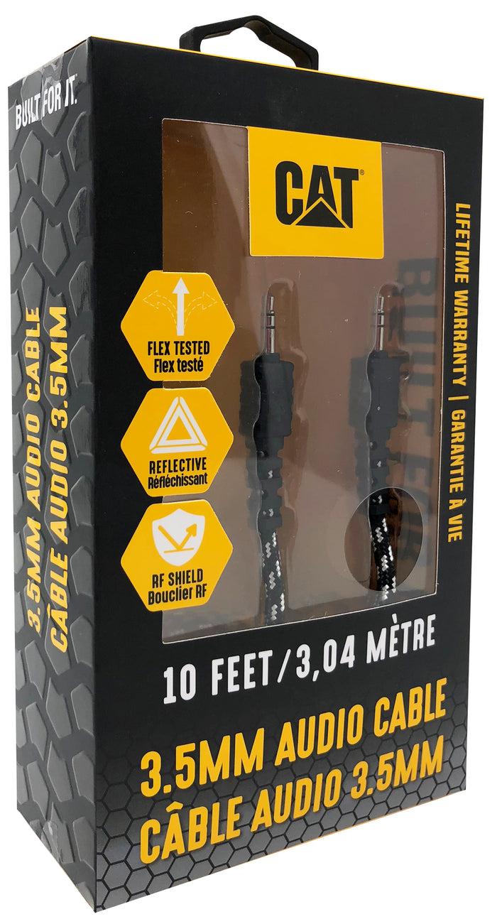Caterpillar 10' Reflective Aux Audio Cable