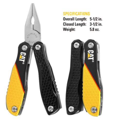 Caterpillar 12-in-1 Multi Tool Yellow/Black Handle
