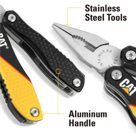 Caterpillar 12-in-1 Multi Tool Yellow/Black Handle