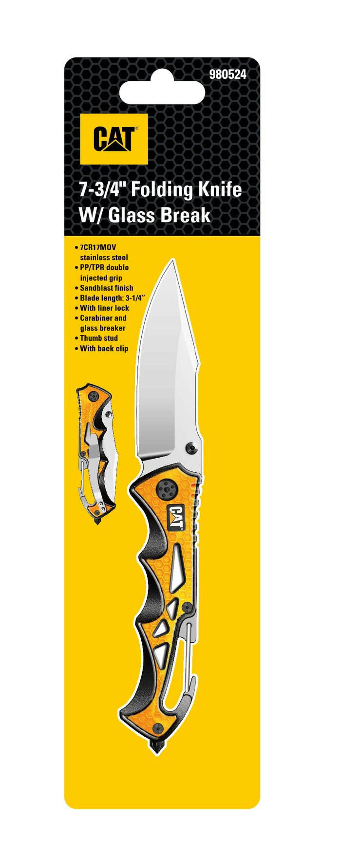 Caterpillar 7" 3/4 Pocket Knife With Glass Breaker