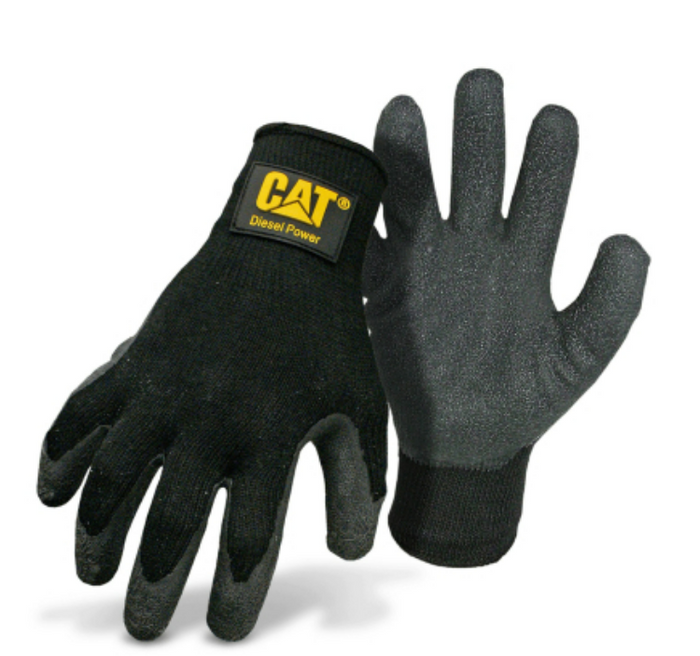 caterpillar Black Latex Palm Poly Glove