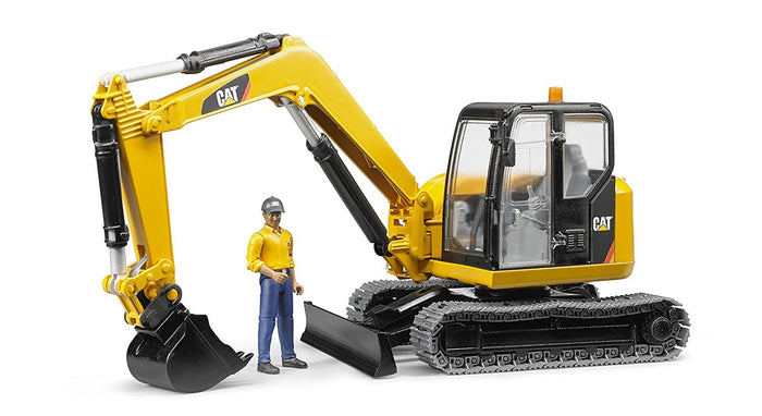 caterpillar Bruder Mini Excavator with Worker