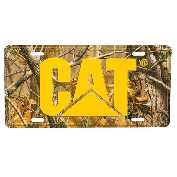 caterpillar Camo License Plate