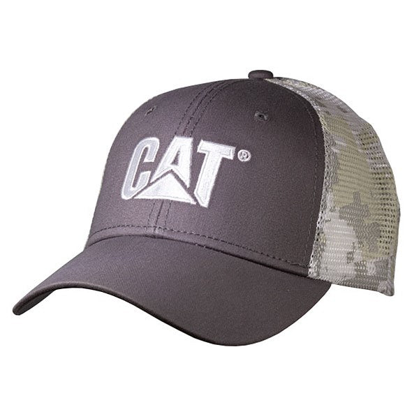 caterpillar Cool Grey Cap w/Digital Camo Mesh