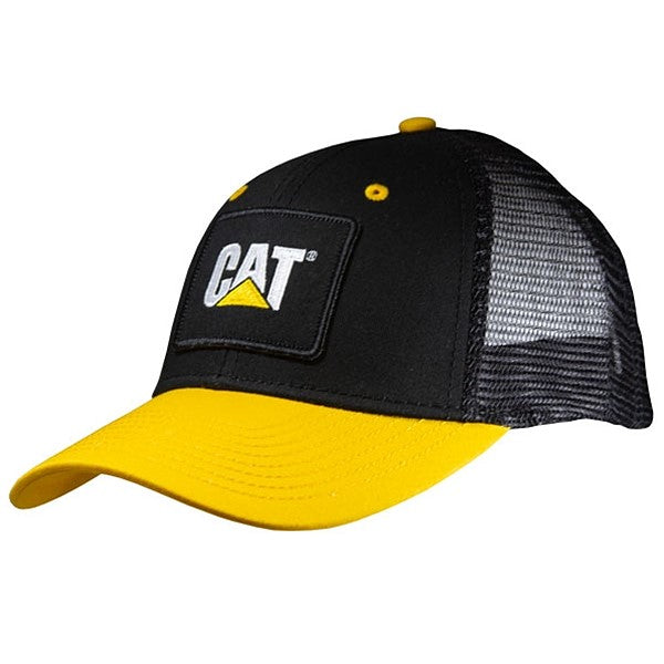 caterpillar Digger Patch Cap with Black Mesh