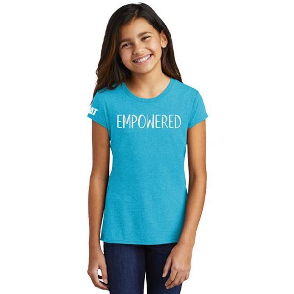 caterpillar Empowered Turquoise Frost Youth Tee