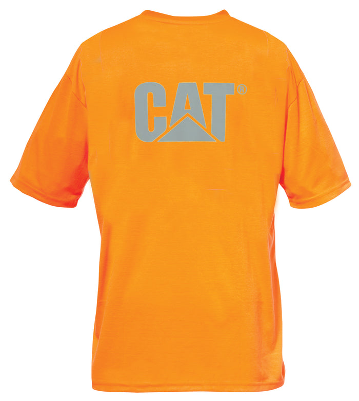 Caterpillar Hi-Vis Orange Trademark Pocket Tee