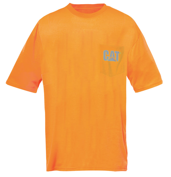 caterpillar Hi-Vis Orange Trademark Pocket Tee