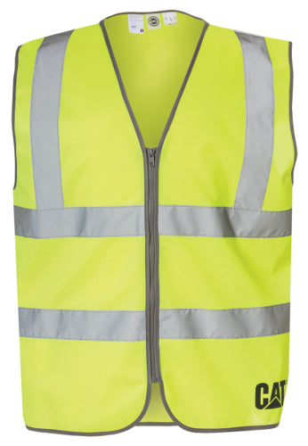caterpillar Hi-Vis Zip Vest Yellow