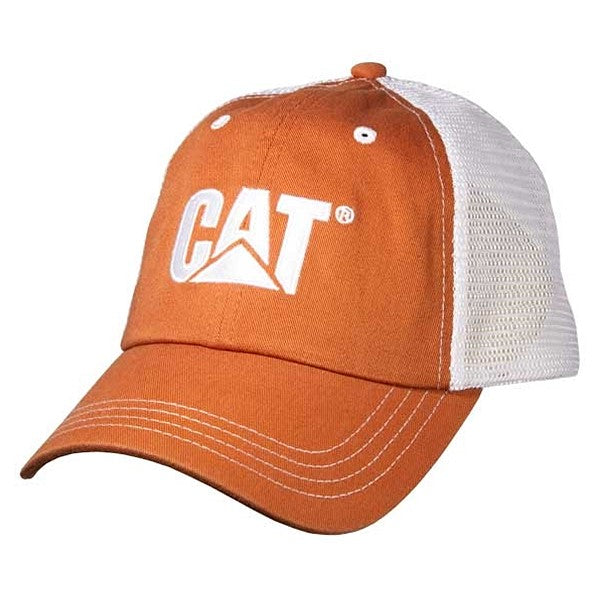 caterpillar Orange Twill w/Mesh Cap