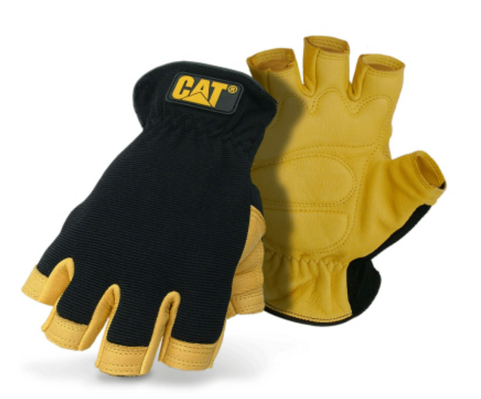 caterpillar Premium Deerskin Half Finger Glove