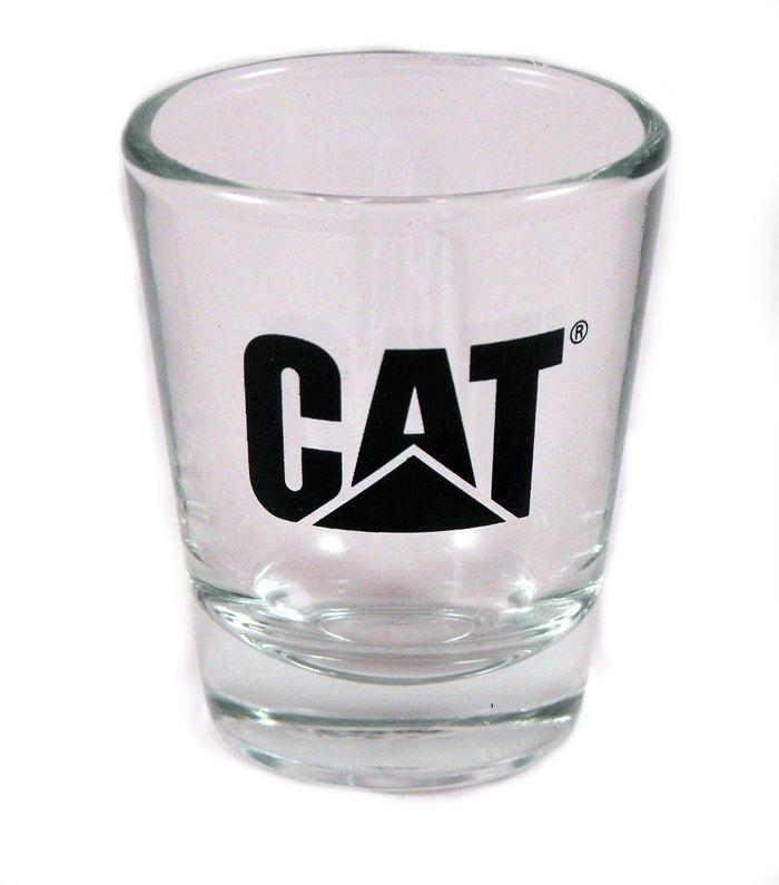 caterpillar Shot Glass Clear w/ Blk Logo