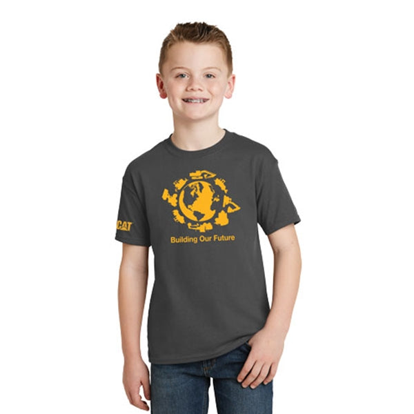caterpillar Youth Grey Globe Tee