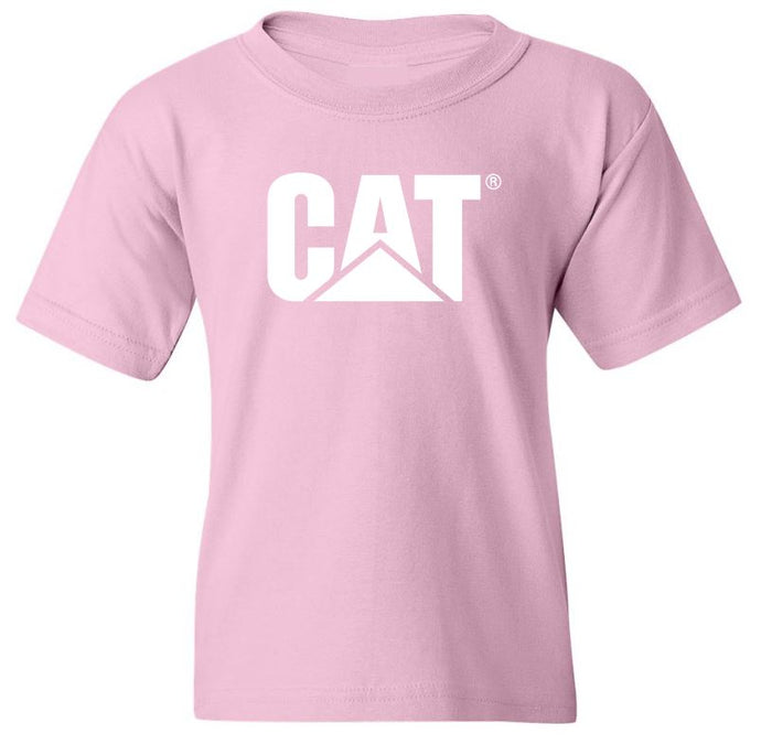 caterpillar Youth Logo Tee Pink