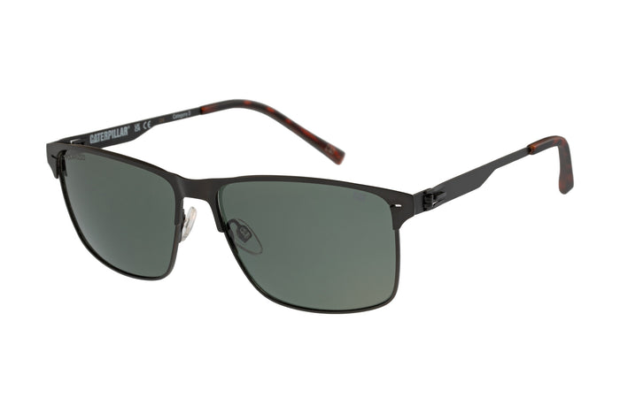 caterpillar Flat Sheet Sunglasses Matte Black w/Vintage Green Lens