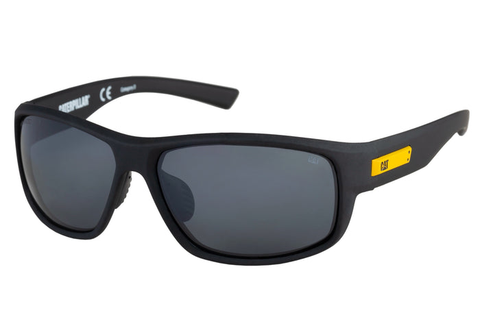 caterpillar Fused Sunglasses Matte Black w/Silver Flash Lens