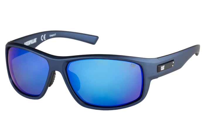 caterpillar Fused Sunglasses Matte Navy w/Blue Mirror Lens