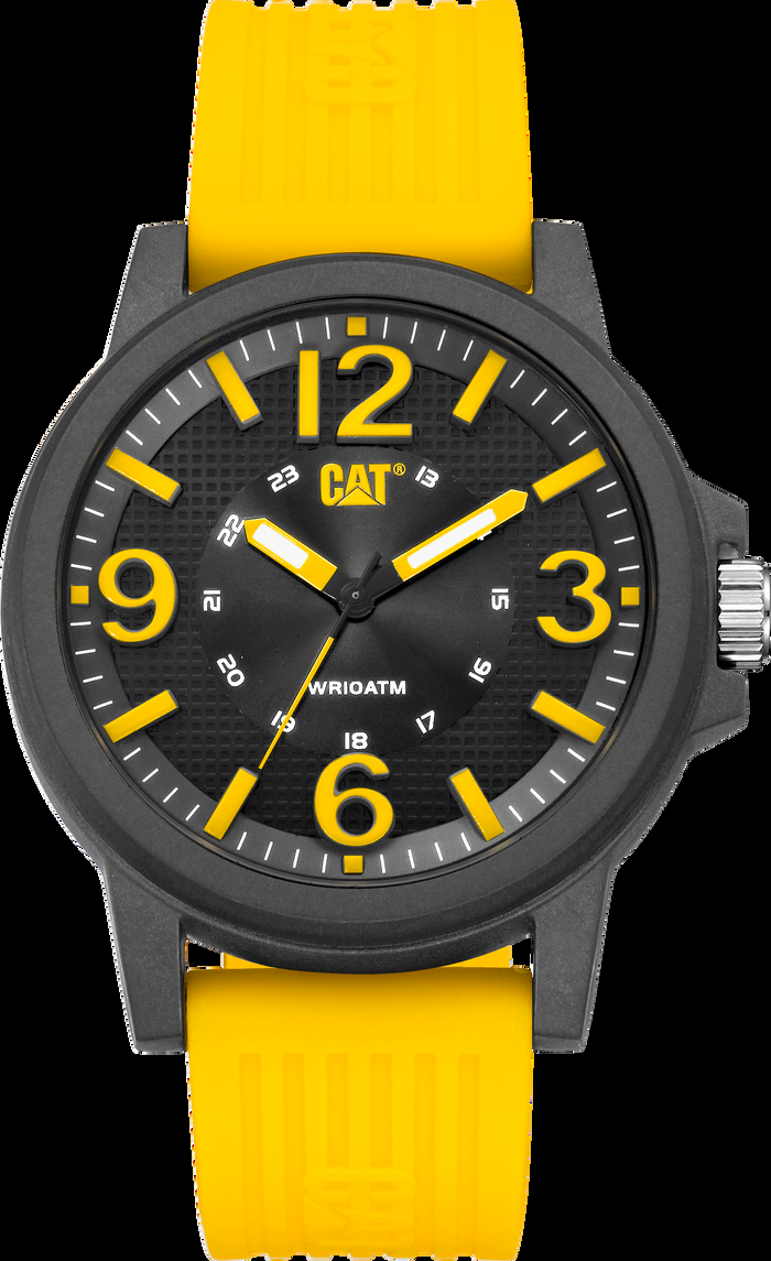 caterpillar Groovy Watch Yellow/Black Dial w/Silicone Strap