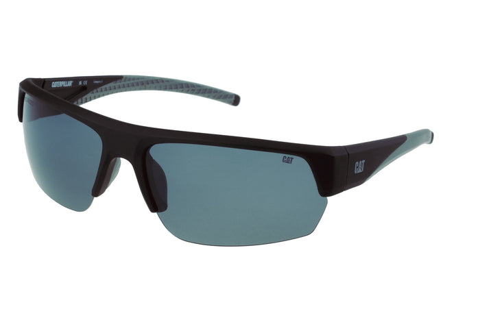 caterpillar Half Frame Sunglasses Matte Black w/Smoke Lens